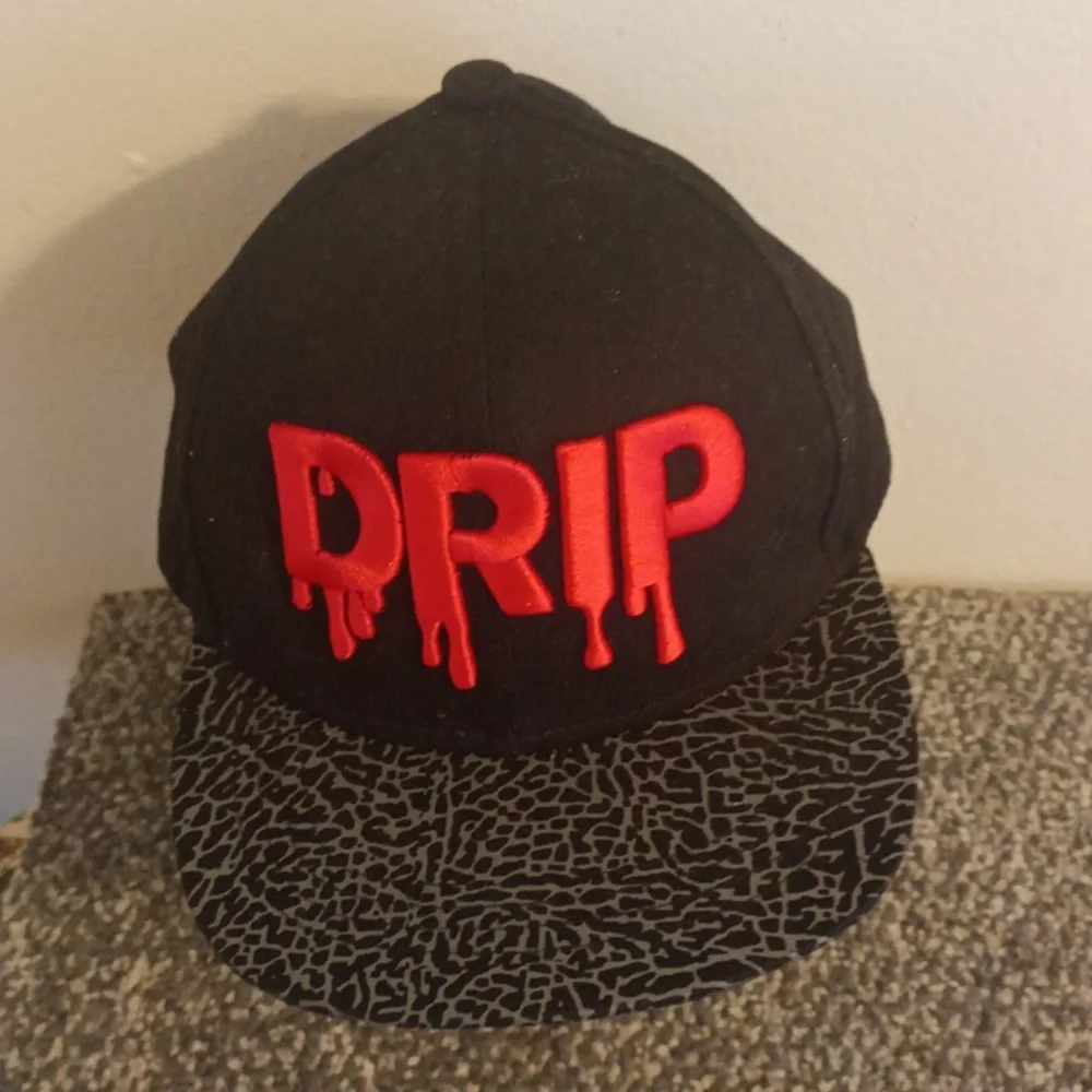 Hustle Drip black youth snap back cap one size fits most